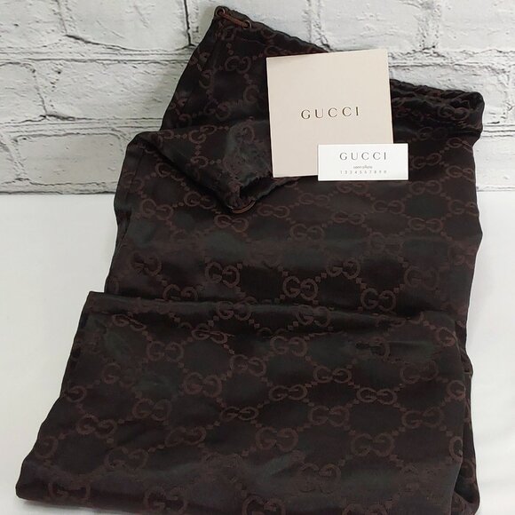'GUCCI' DRAWSTRING 'GG' MONOGRAM DUST BAG - Picture 1 of 11